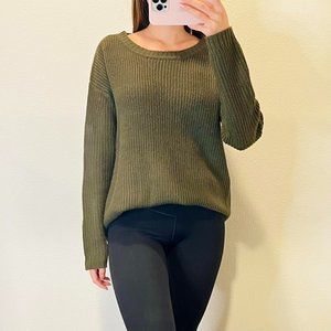 Cotton On Olive Green Cutout Sweater